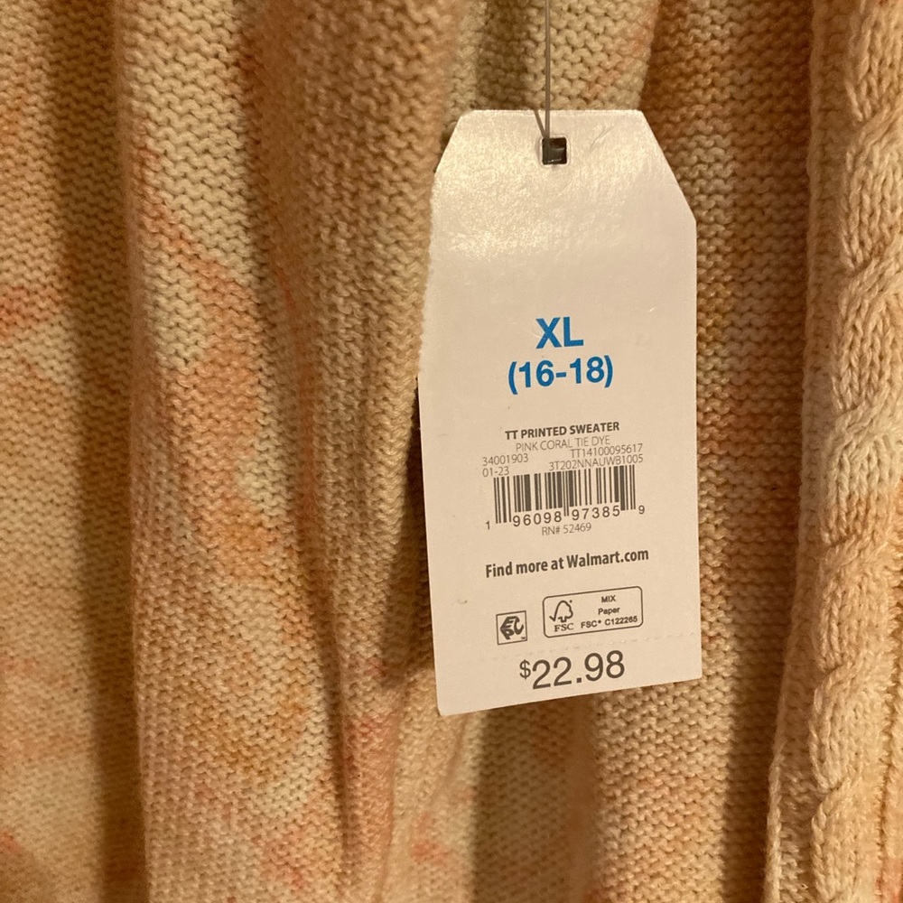 Time and Tru pink cotton sweater - Picture 5 of 5